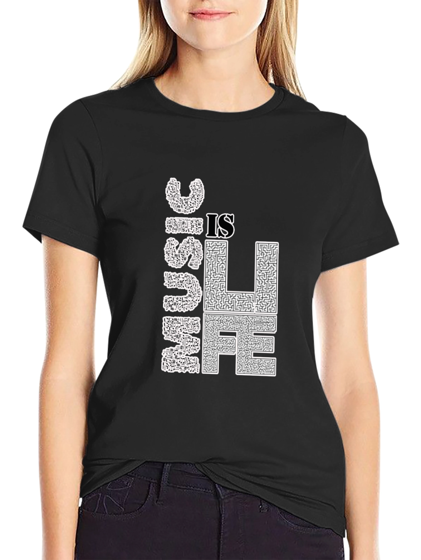 Music is Life Graphic Tee - Black Cotton T-Shirt