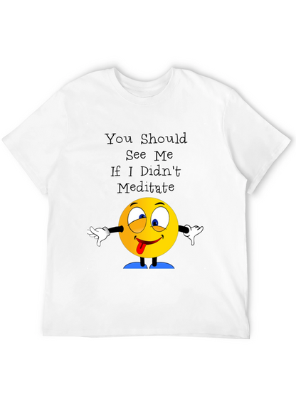 Meditate T-Shirt Crazy Emoji Graphic Tee