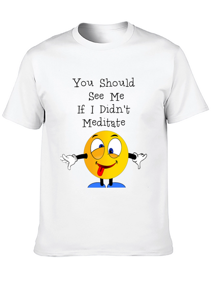 Meditate T-Shirt Crazy Emoji Graphic Tee