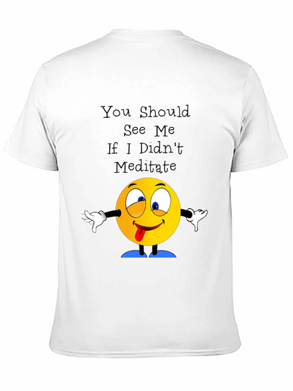 Meditate T-Shirt Crazy Emoji Graphic Tee