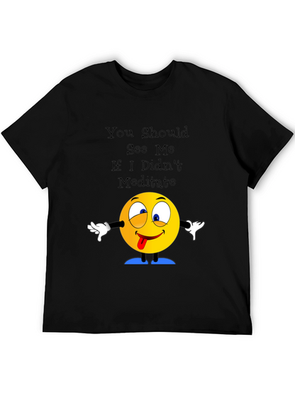 Meditate T-Shirt Crazy Emoji Graphic Tee
