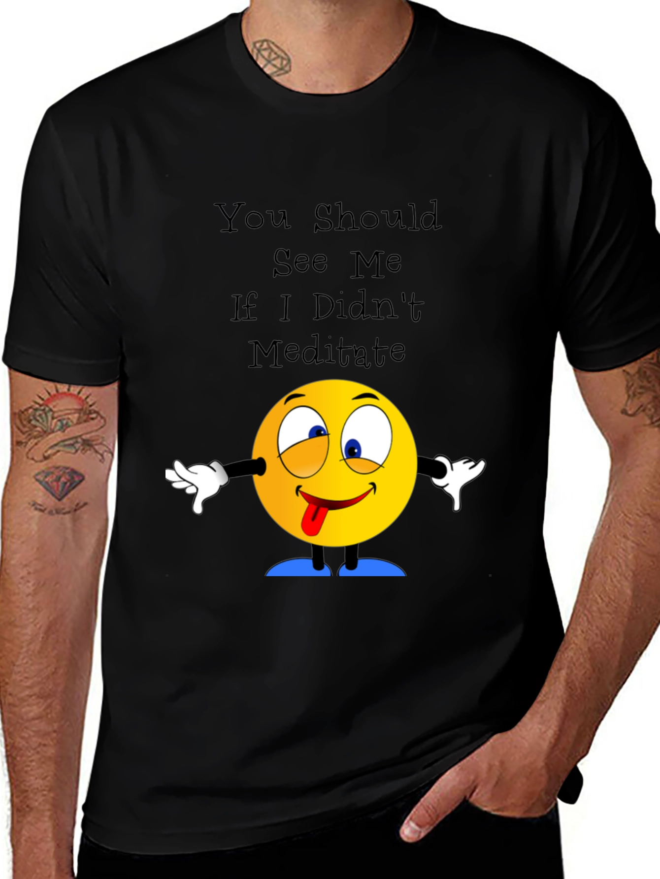 Meditate T-Shirt Crazy Emoji Graphic Tee