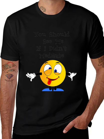 Meditate T-Shirt Crazy Emoji Graphic Tee