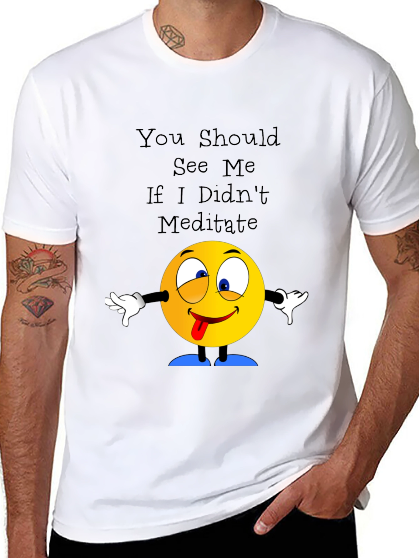 Meditate T-Shirt Crazy Emoji Graphic Tee