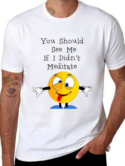 Meditate T-Shirt Crazy Emoji Graphic Tee