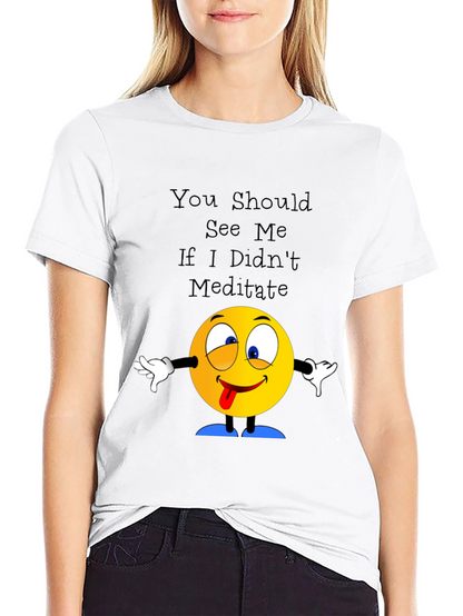 Meditate T-Shirt Crazy Emoji Graphic Tee