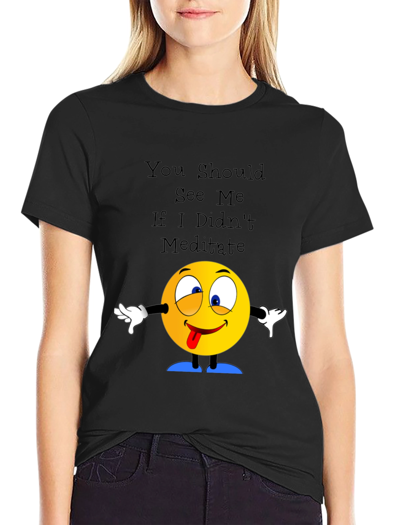 Meditate T-Shirt Crazy Emoji Graphic Tee