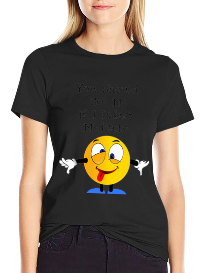 Meditate T-Shirt Crazy Emoji Graphic Tee