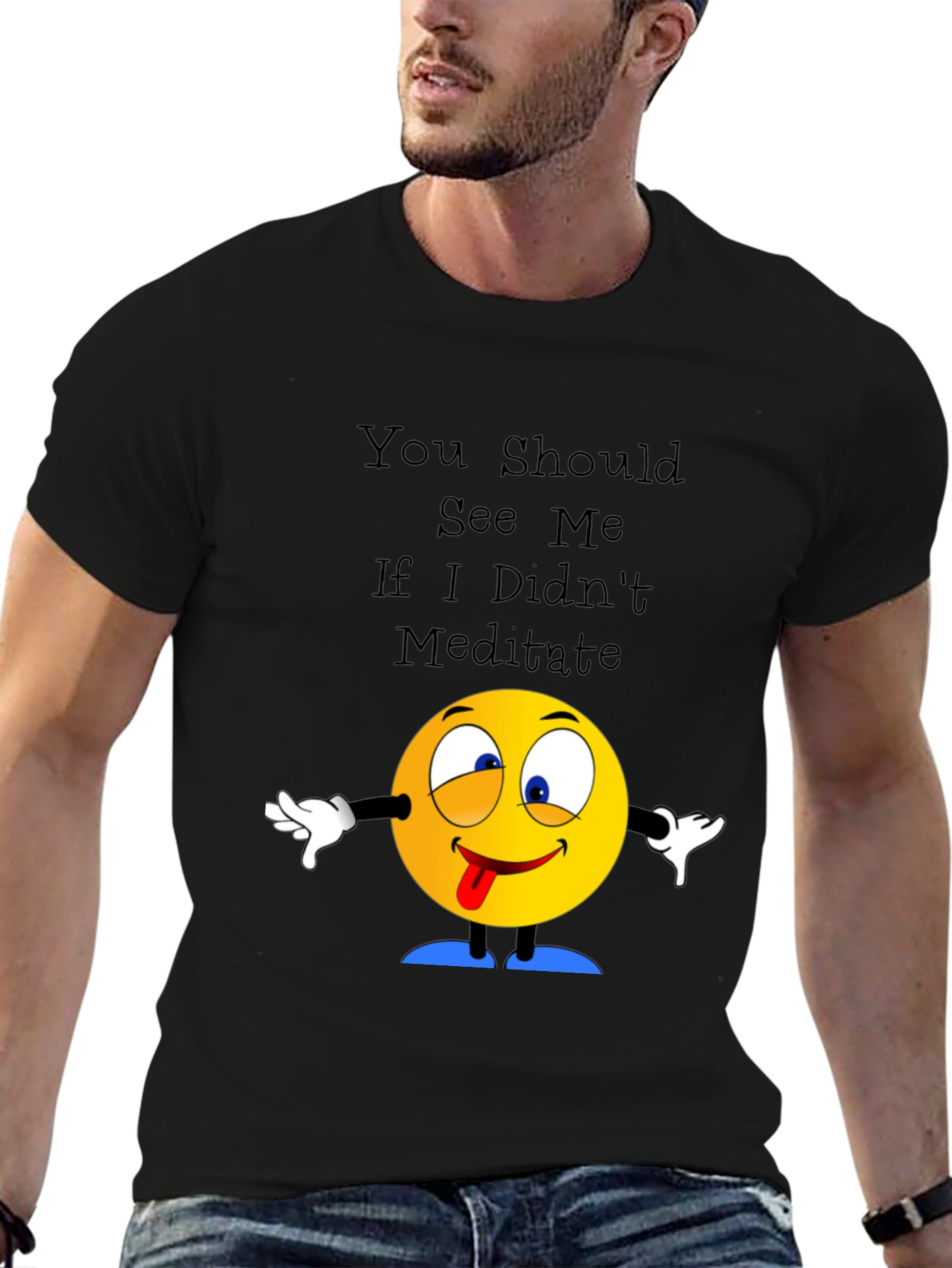 Meditate T-Shirt Crazy Emoji Graphic Tee