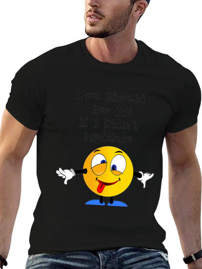 Meditate T-Shirt Crazy Emoji Graphic Tee