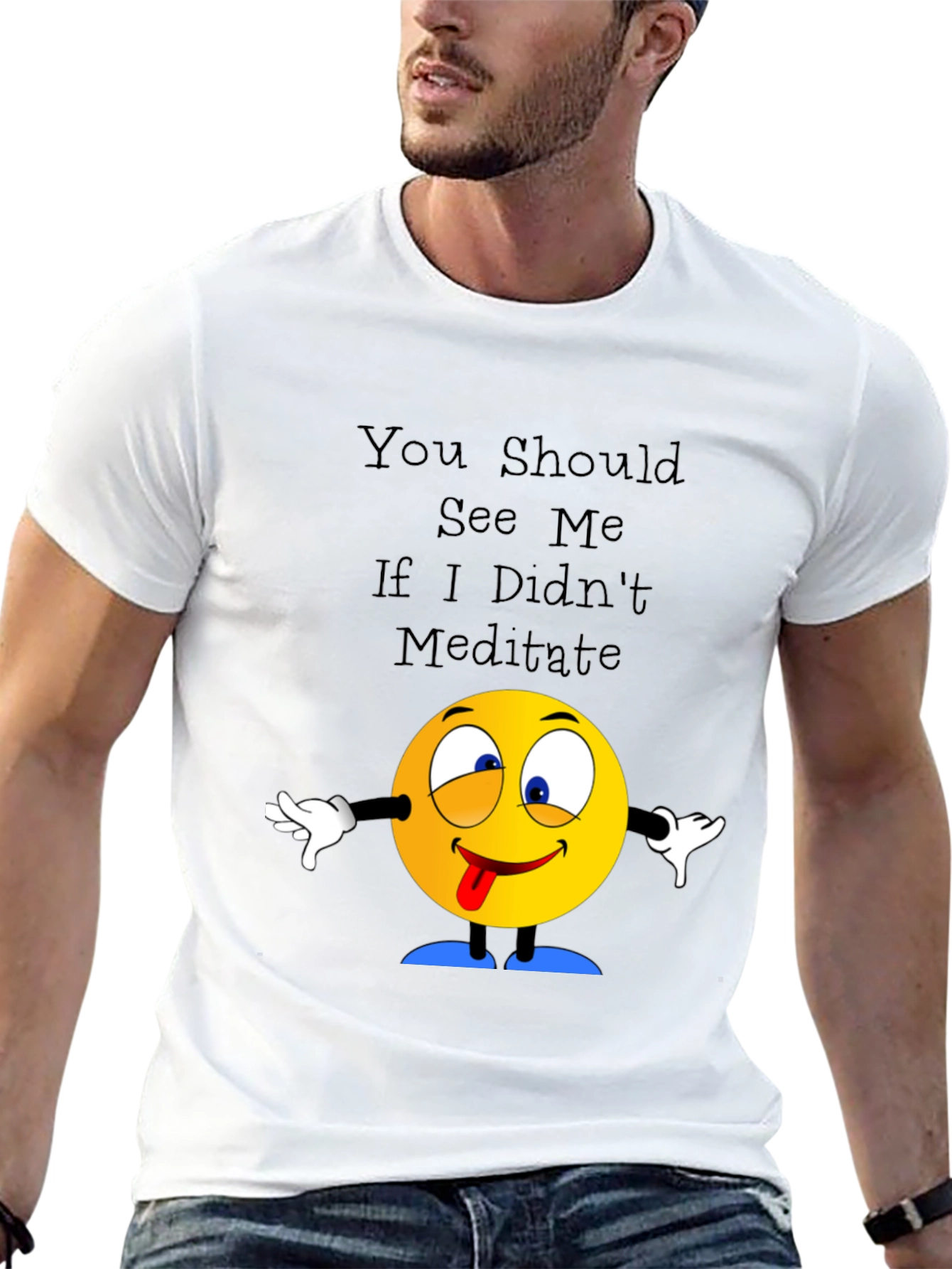 Meditate T-Shirt Crazy Emoji Graphic Tee
