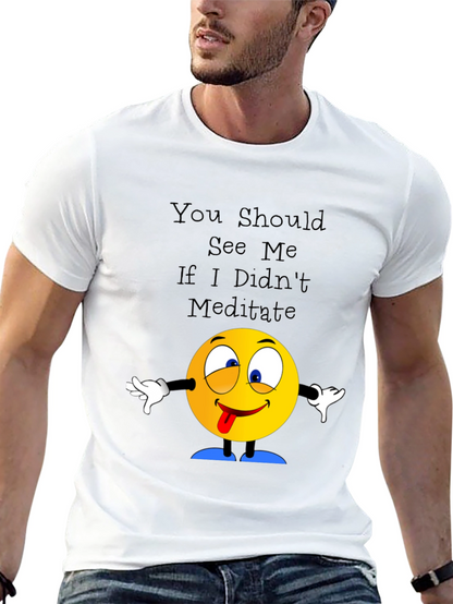 Meditate T-Shirt Crazy Emoji Graphic Tee