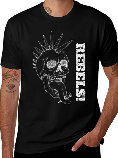 Rebels Skull Graphic Black T-Shirt
