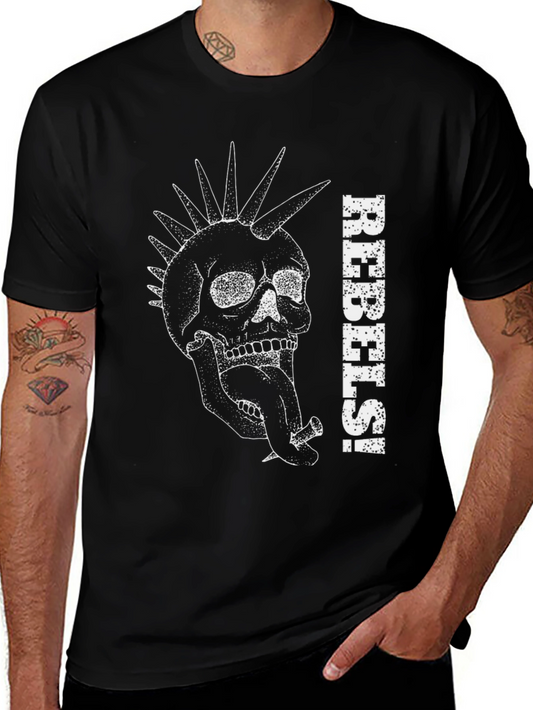 Rebels Skull Graphic Black T-Shirt