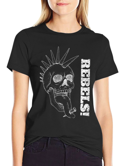 Rebels Skull Graphic Black T-Shirt