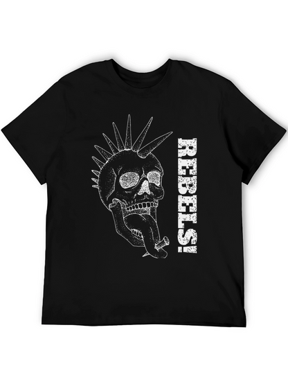 Rebels Skull Graphic Black T-Shirt