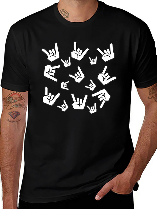 Rock On Gesture Print Tee