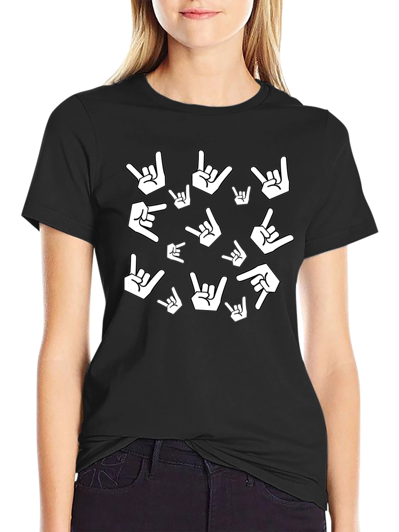 Rock On Gesture Print Tee