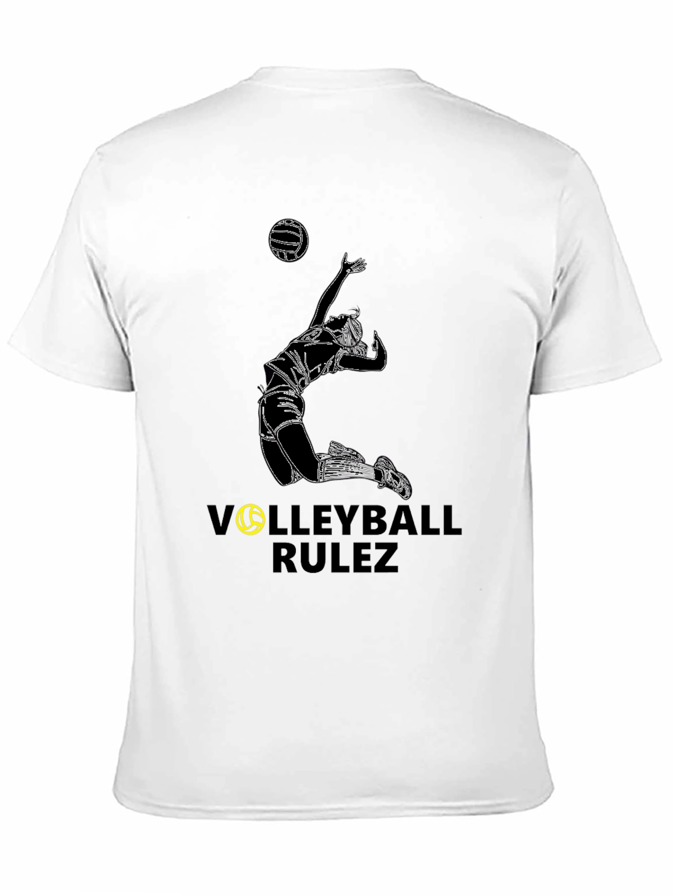 Volleyball Rulez Graphic Tee - Black Cotton T-Shirt