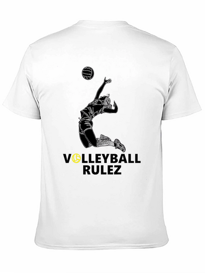 Volleyball Rulez Graphic Tee - Black Cotton T-Shirt