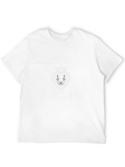 Keep Hustling Lion Graphic Tee - Black