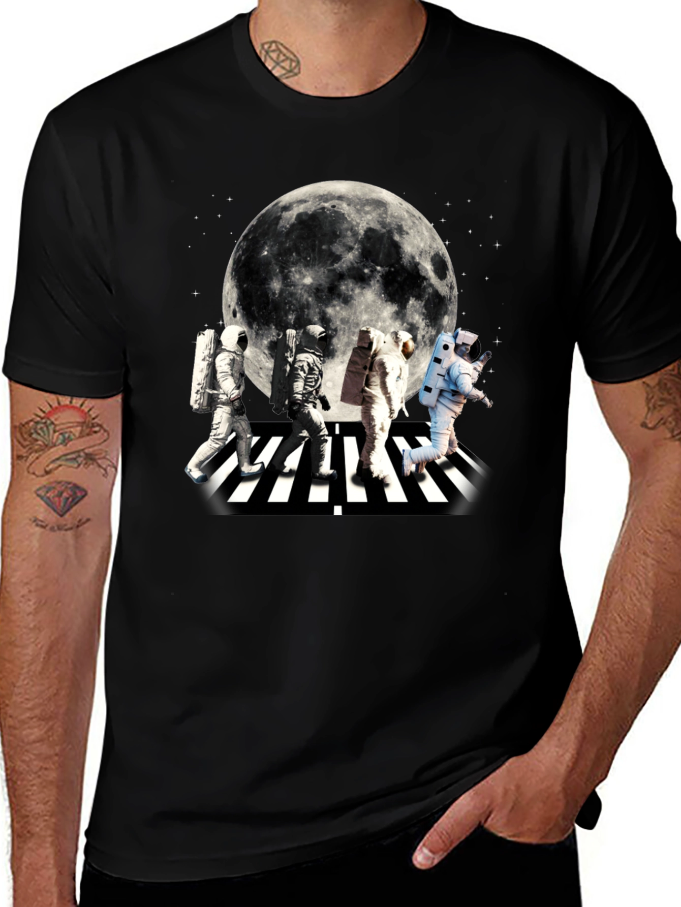 Astronaut Abbey Road Moon Graphic T-Shirt