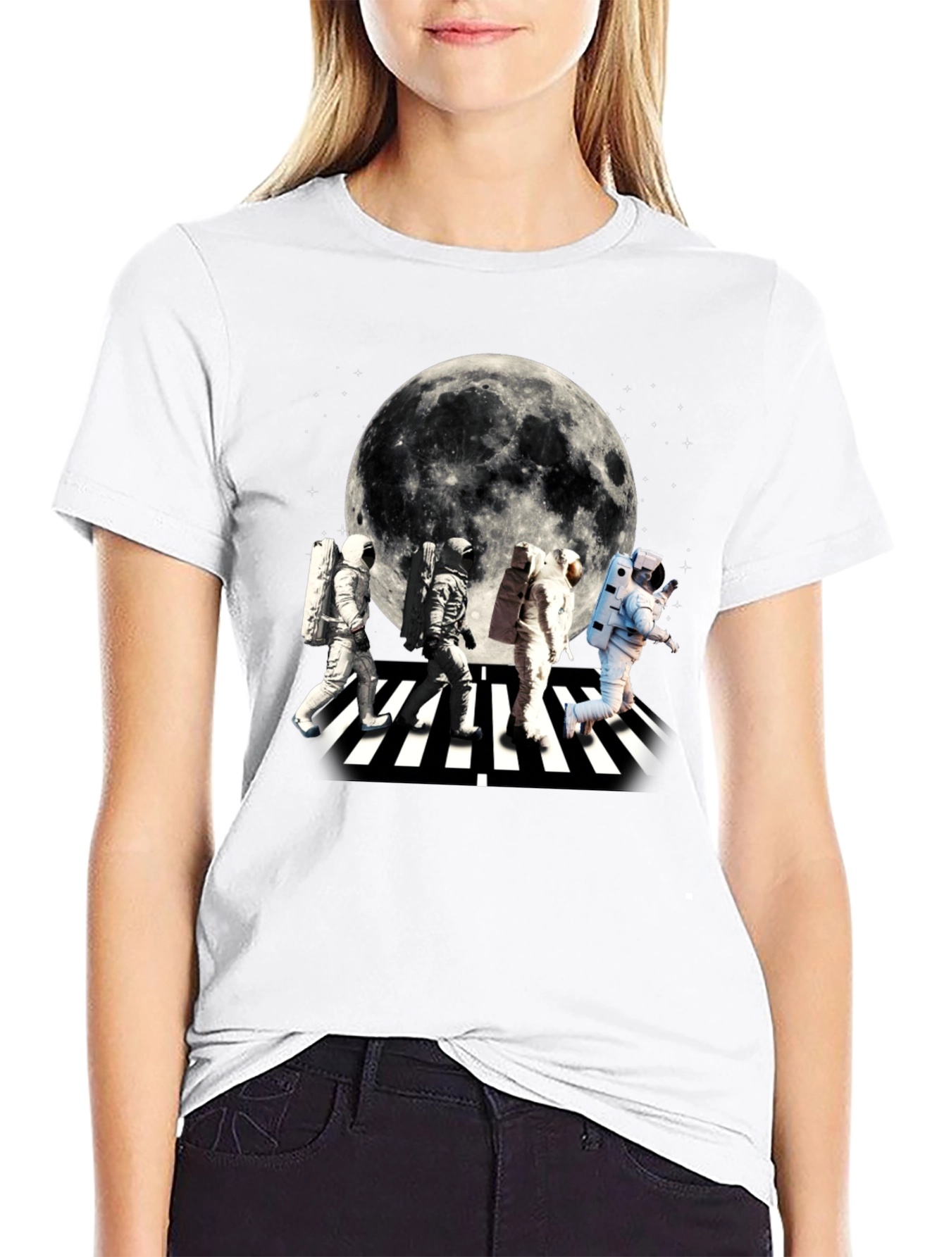 Astronaut Abbey Road Moon Graphic T-Shirt