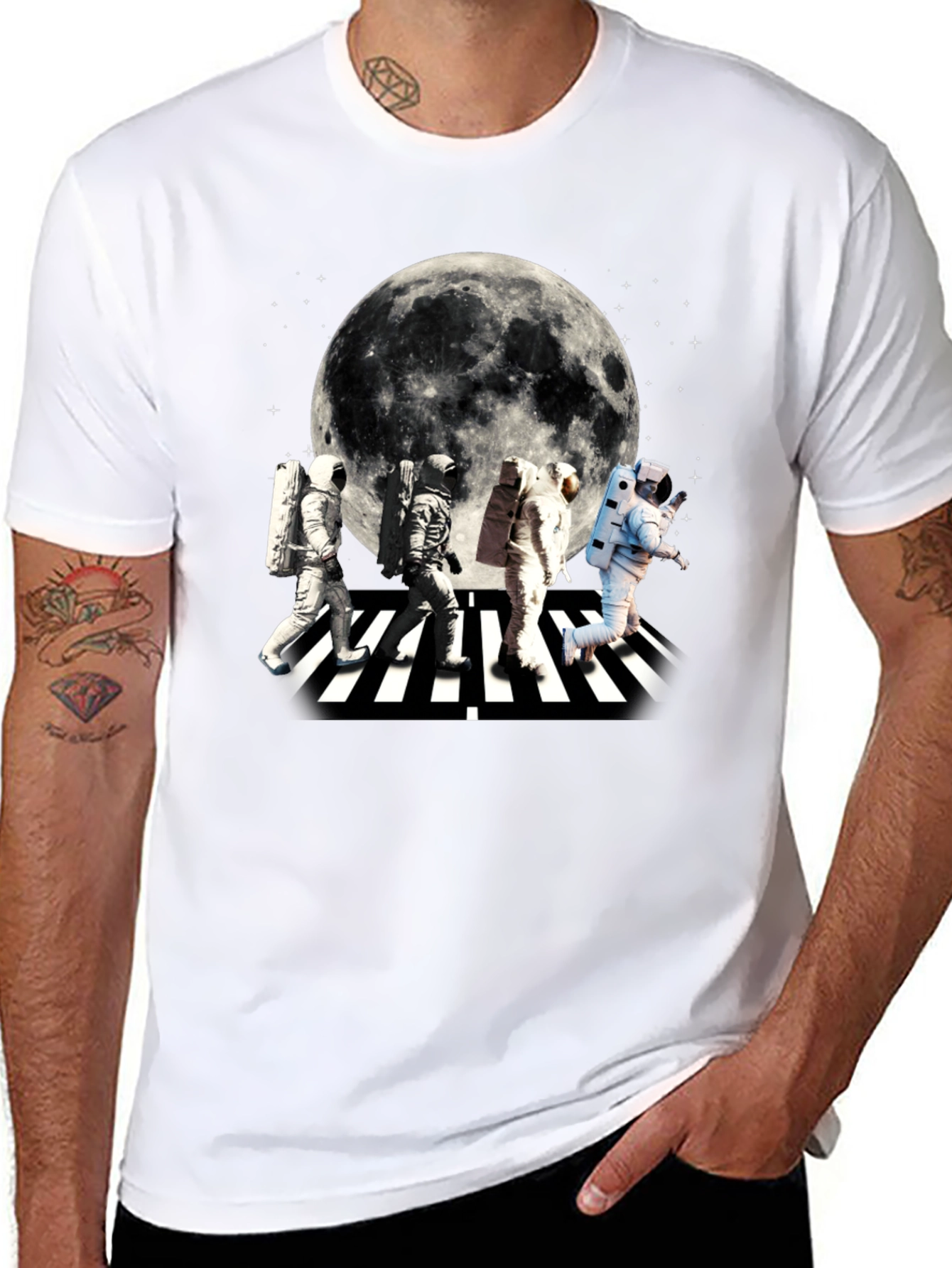 Astronaut Abbey Road Moon Graphic T-Shirt