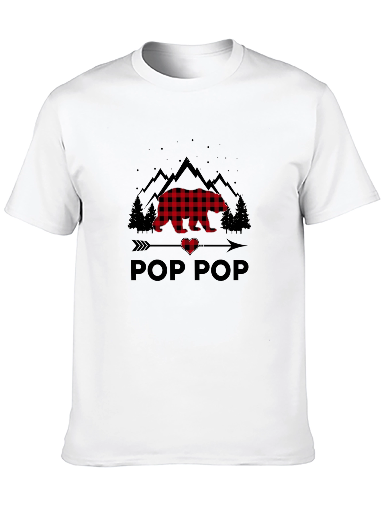 Pop Pop Buffalo Plaid Bear T-Shirt