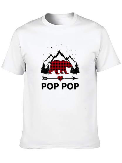 Pop Pop Buffalo Plaid Bear T-Shirt