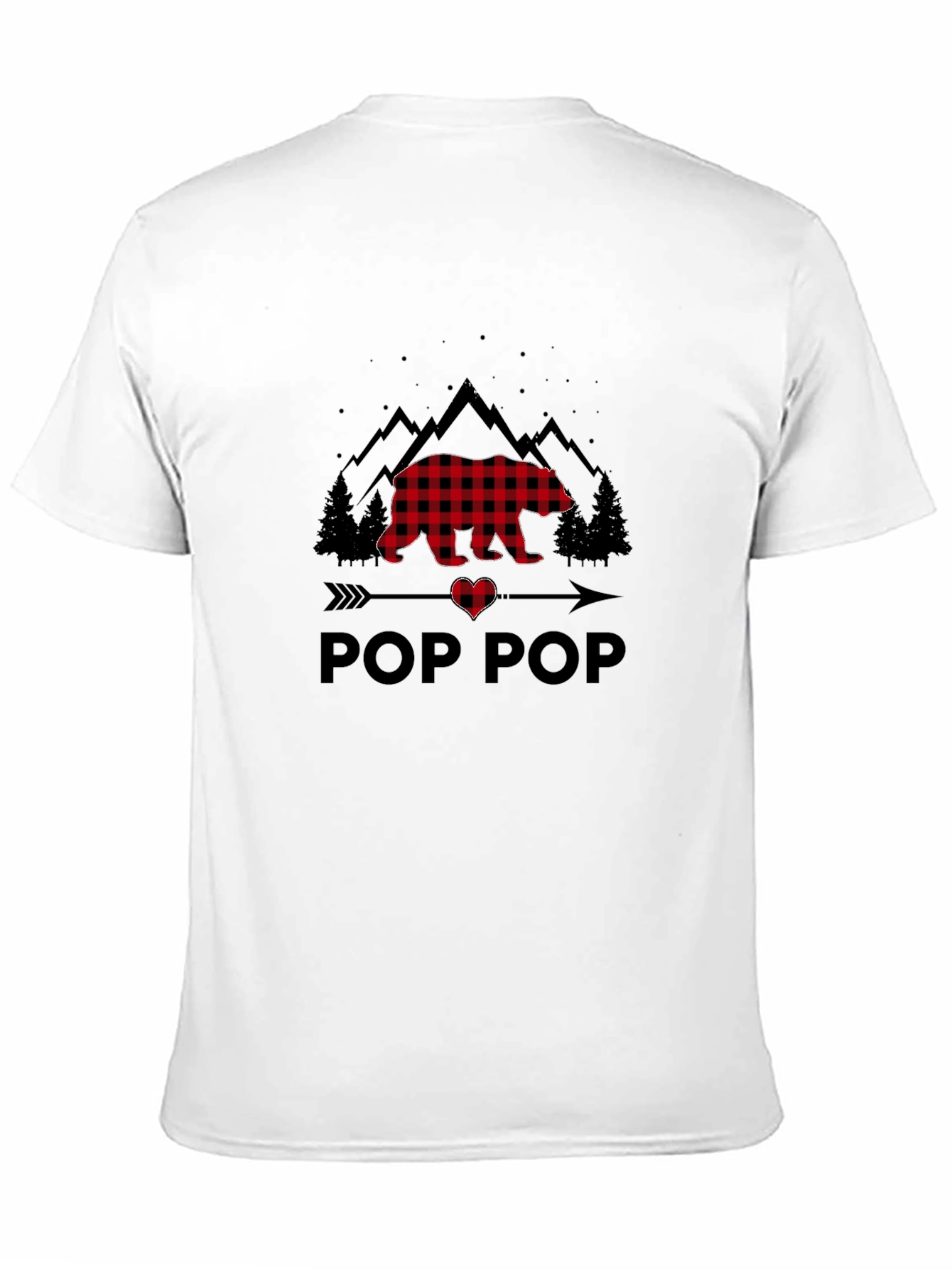 Pop Pop Buffalo Plaid Bear T-Shirt