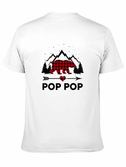 Pop Pop Buffalo Plaid Bear T-Shirt