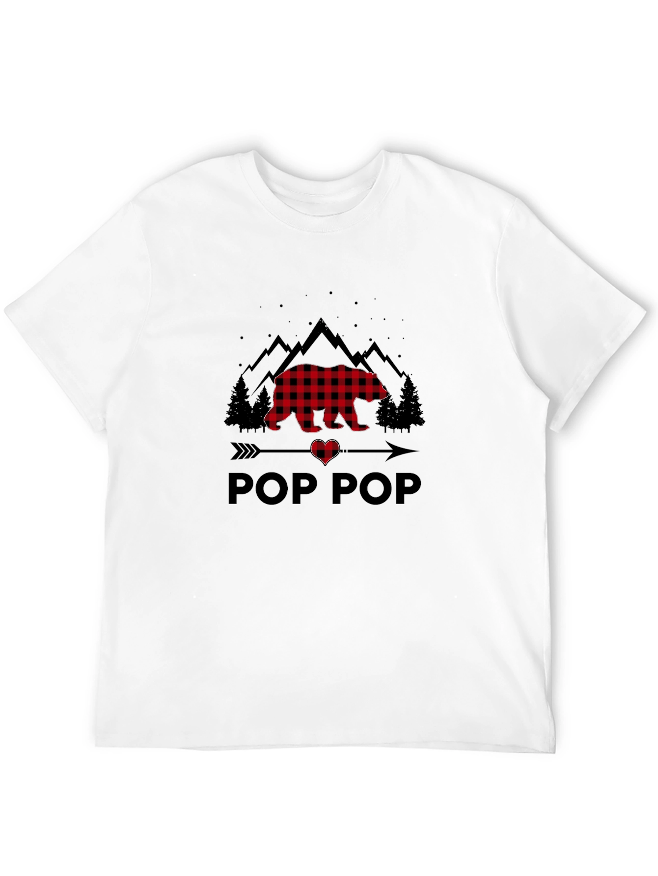 Pop Pop Buffalo Plaid Bear T-Shirt