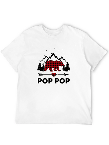 Pop Pop Buffalo Plaid Bear T-Shirt