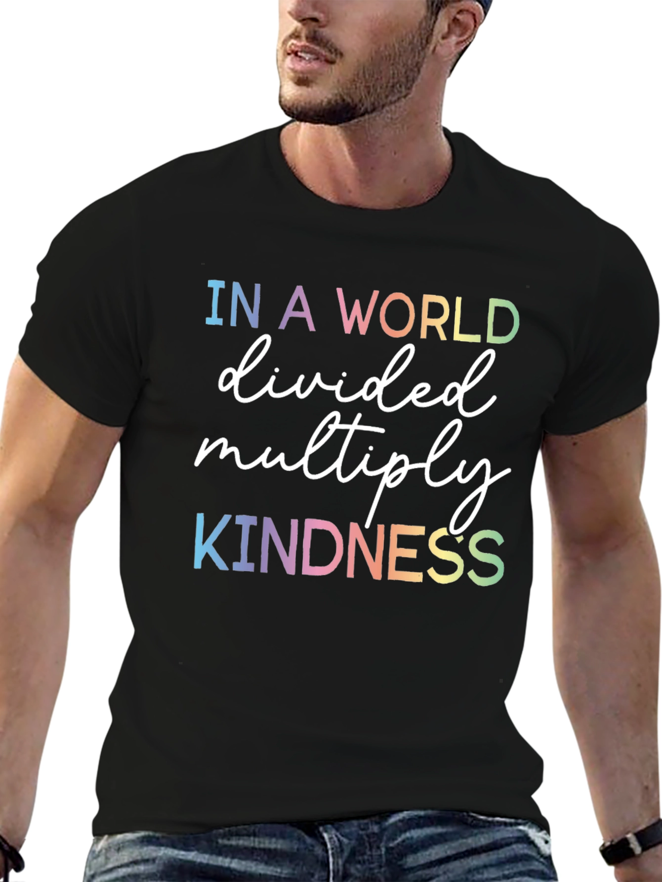 Kindness Graphic Tee - Rainbow Text