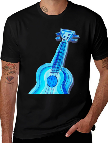 Blue Ukulele Graphic T-Shirt