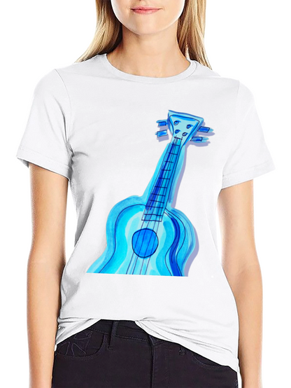 Blue Ukulele Graphic T-Shirt