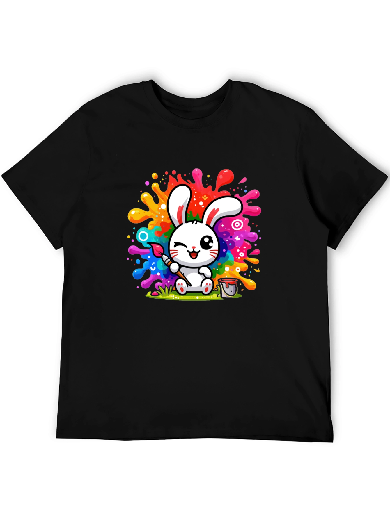Bunny Painter Graphic T-Shirt - Artistic Style