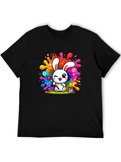 Bunny Painter Graphic T-Shirt - Artistic Style