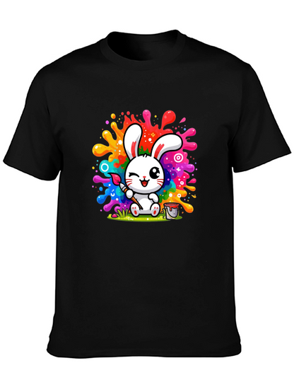 Bunny Painter Graphic T-Shirt - Artistic Style
