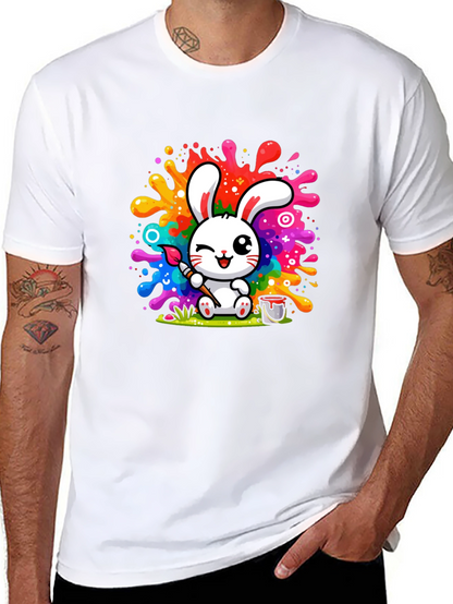 Bunny Painter Graphic T-Shirt - Artistic Style