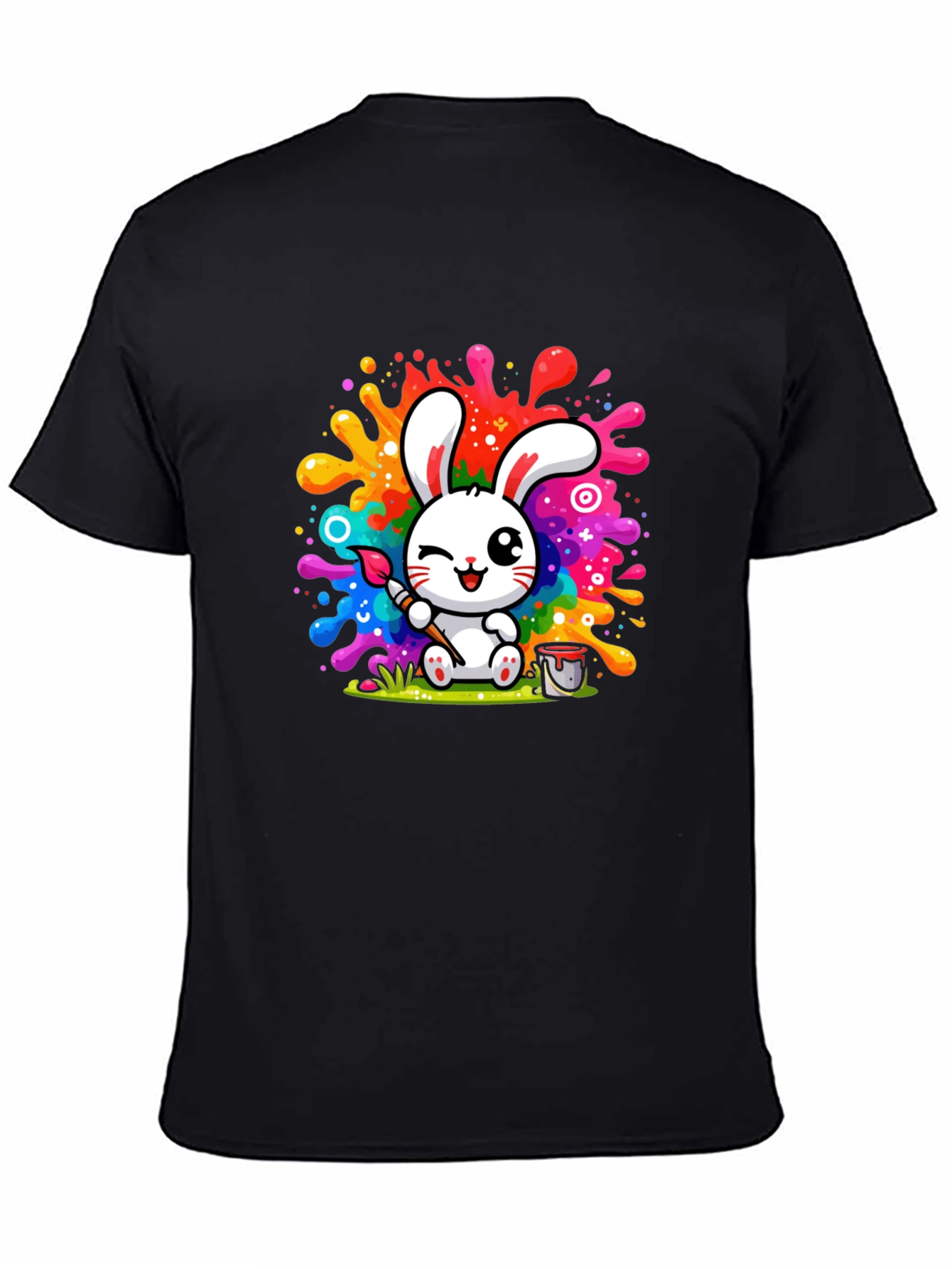 Bunny Painter Graphic T-Shirt - Artistic Style