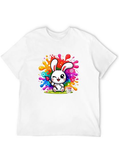 Bunny Painter Graphic T-Shirt - Artistic Style