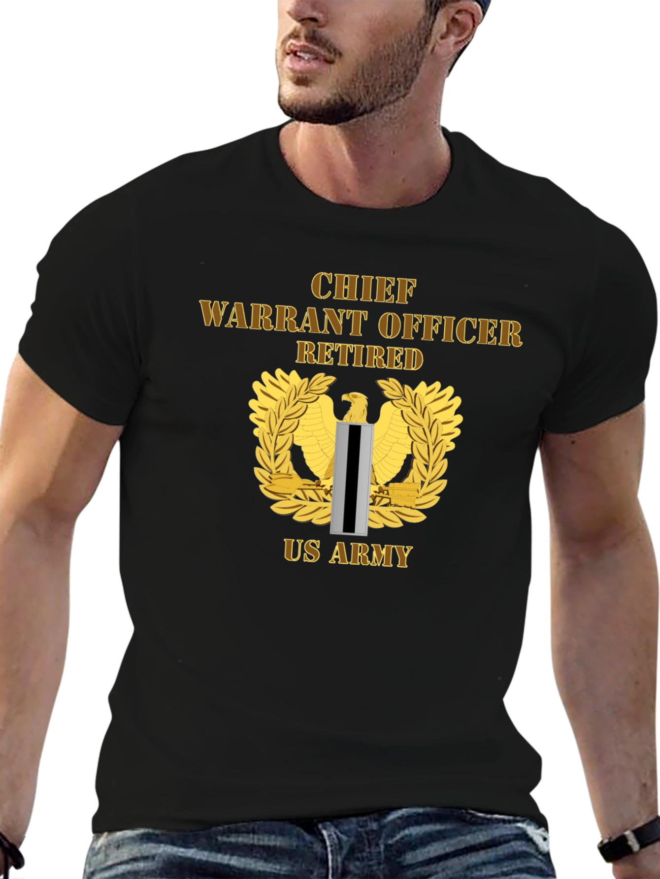 Chief Warrant Officer Retired US Army Black T-Shirt