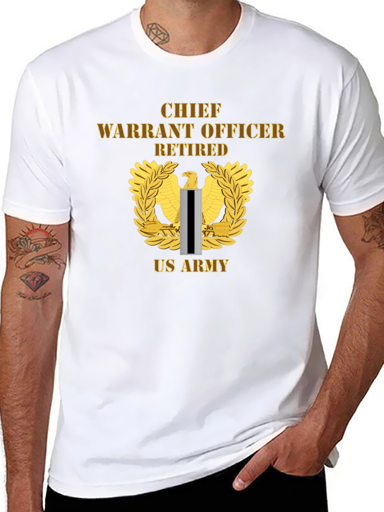 Chief Warrant Officer Retired US Army Black T-Shirt