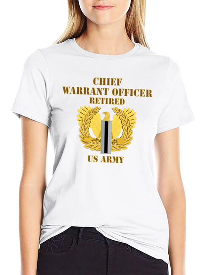 Chief Warrant Officer Retired US Army Black T-Shirt
