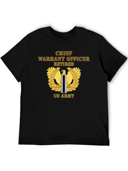 Chief Warrant Officer Retired US Army Black T-Shirt
