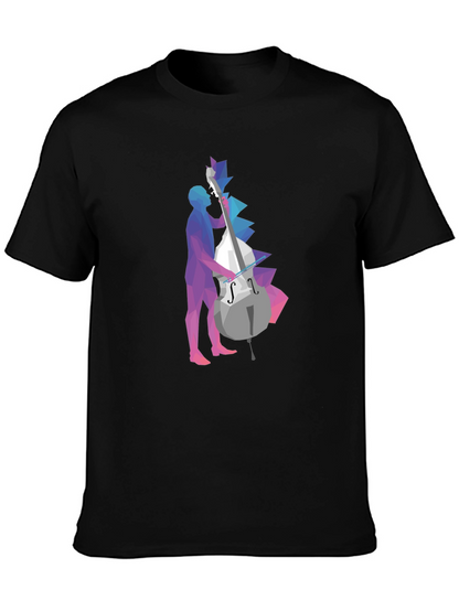 Abstract Geometric Bass Player Graphic Tee