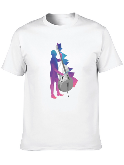 Abstract Geometric Bass Player Graphic Tee