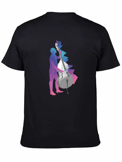Abstract Geometric Bass Player Graphic Tee